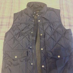 Navy Blue Banana Republic Quilted Mens Vest - Size Medium